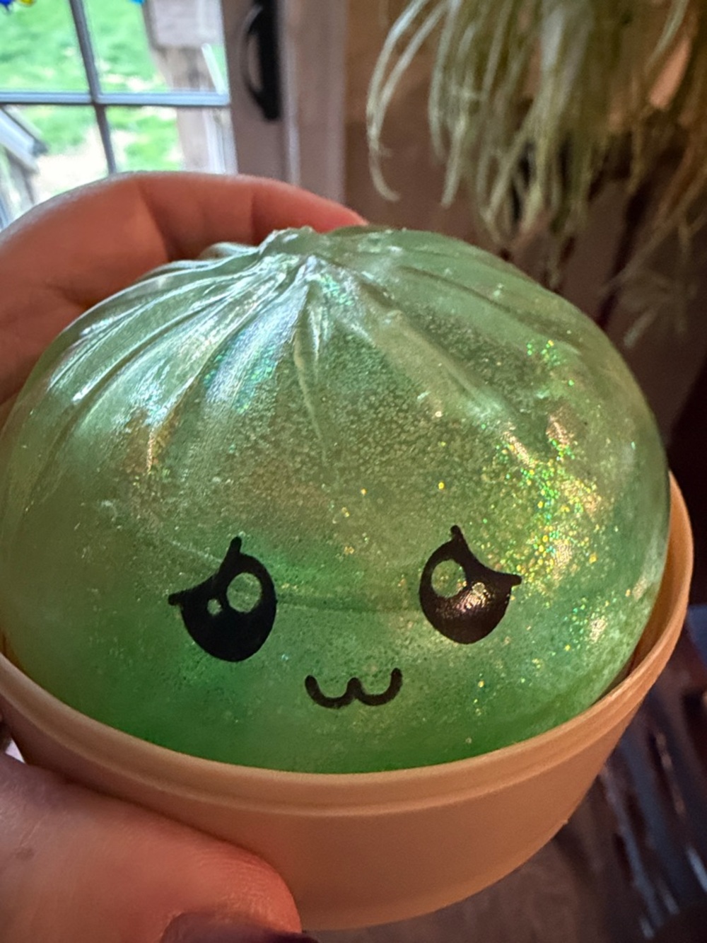 Green Glitter Kawaii Scented Squishy Toy